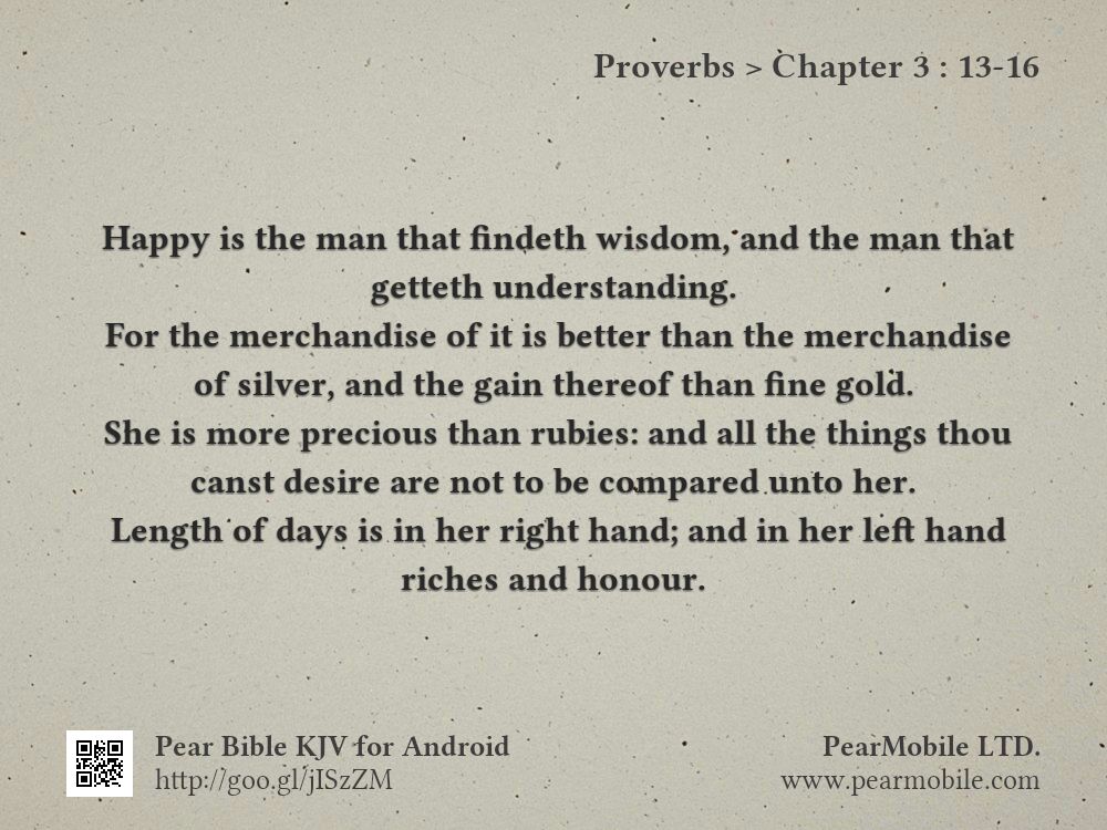 Proverbs, Chapter 3:13-16